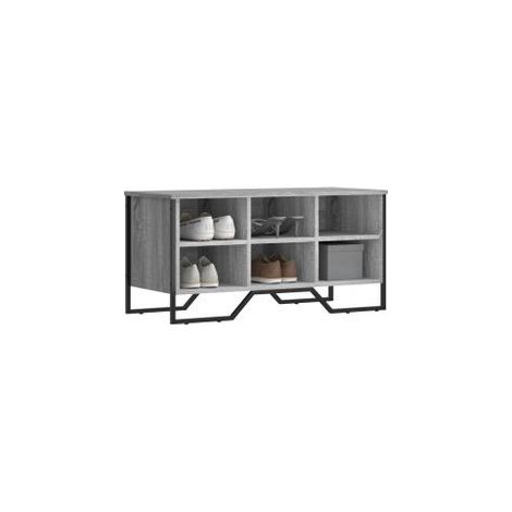 Armoire à chaussures sonoma gris 90x38x45,5 bois d'ingénierie (1/5)