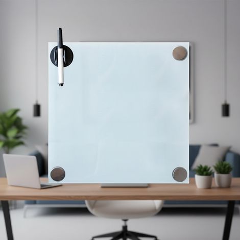 Melko Magnettafel 45x45CM Memoboard Weiß Whiteboard  Pinnwand Glasmagnettafel 