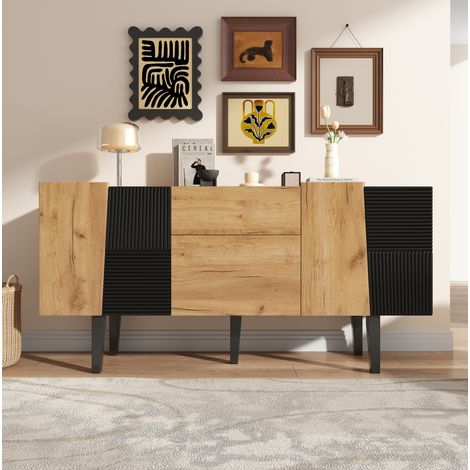 Aparador salón con almacenamiento para TV en roble OKMYHOME (1/5)