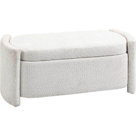 Banc de rangement, banc d'entrée, banc à chaussures, capitonné, 105 cm x 44 cm x 45,5 cm. Crème/Beige (1/5)