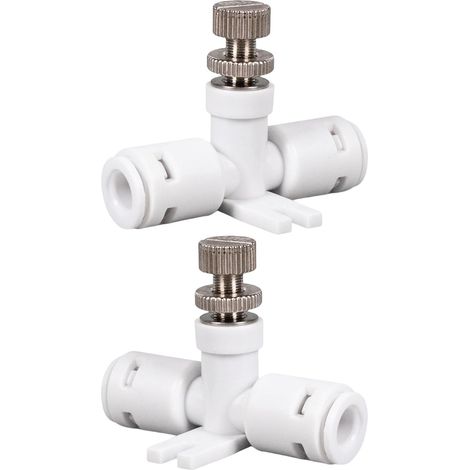 Lot de 2 valves de contrôle du débit d'eau pour osmose inverse - Installation facile - Régulateur de débit d'eau - 1/4