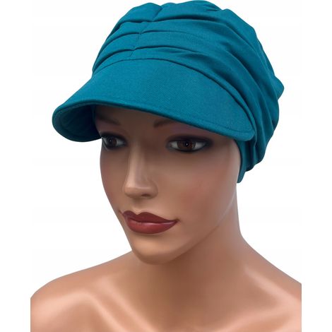 Turban Marika tendance avec visière 024, casquette plate en bambou froissé pour femme (1/5)