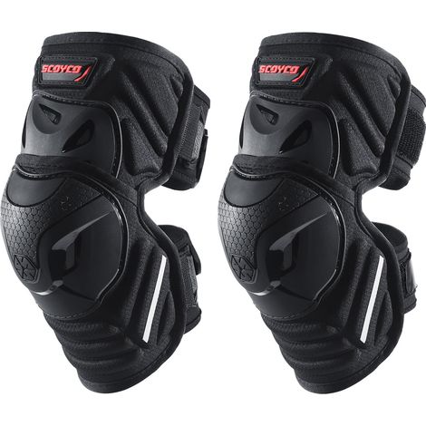 1 Paire de Genouillères pour Motocross Noir Protège Genouillères Ajustables Armure pour Motocross Racing Mountain Biking (1/5)
