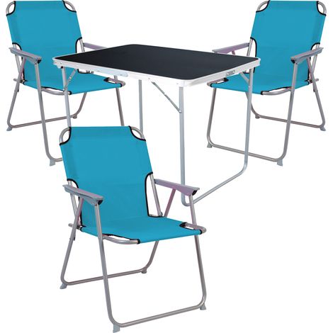 4-tlg Campingsessel Petrol + Campingtisch-MMC330870B+3xMPO2600P (1/4)