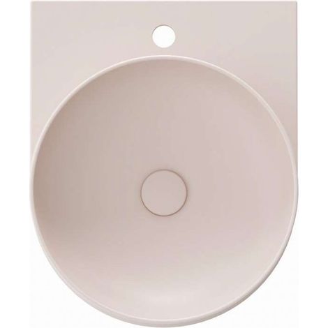 Ravak Yard - Lavabo 41x50 cm, sin rebosadero, orificio para grifo, Alabaster Pink XJX0G240000 (1/5)