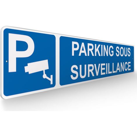 Panneau de signalisation pour parking · Parking sous surveillance  -  48 x 10 cm (1/5)