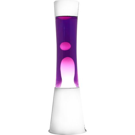 ITotal XL1758 Lampe à Lave 40 cm avec Base Blanche, Liquide Violet et Cire Rose