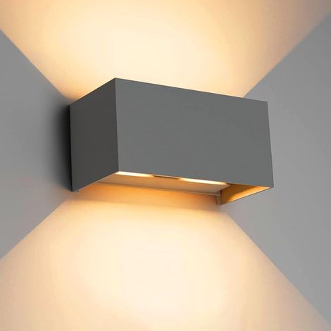 24W Indoor/Outdoor Wall Light Adjustable Beam LED Wall Light IP65 Waterproof 3000K Warm White Wall Lights Dark Grey (1/5)