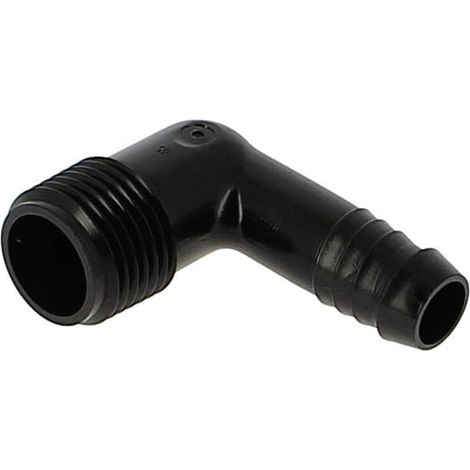 Coude plastique cannelé Ø16 mâle 1/2' (15x21) – Raccord rapide pour tubes en plastique – Connexion fiable et durable (1/2)