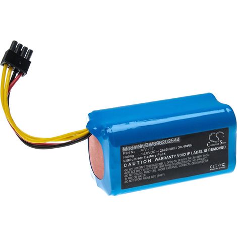 vhbw Battery Replacement for Proscenic VR1717 for Home Cleaner (2600 mAh, 14.8 V, Li-Ion) (1/2)