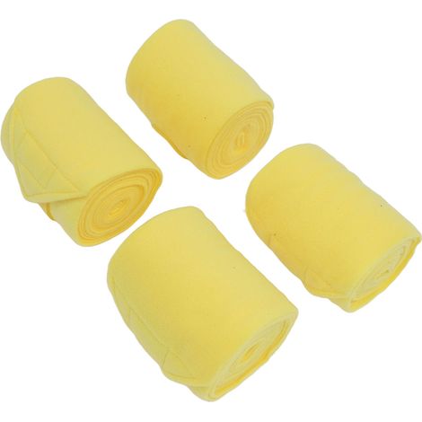 Lot de 4 bandes de protection pour jambes de cheval, en polaire douce, jaunes, idéales pour le polo. (1/5)