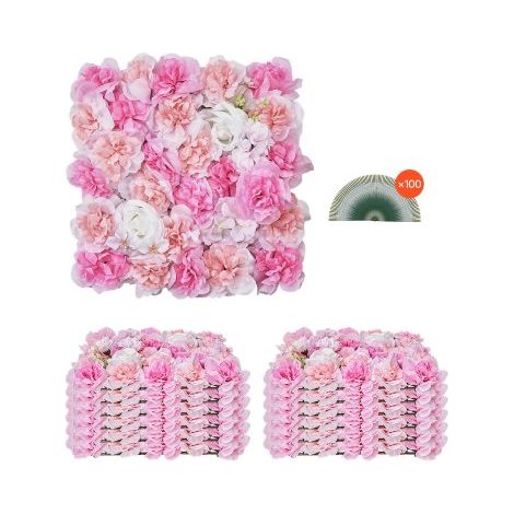Panneau Mural Décoratif Floral 12 PCS Mur à Fleurs Artificielles (1/5)