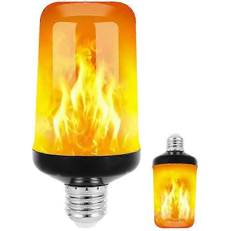 Ampoule LED E27 effet flamme, lampe à feu, lumière vacillante dynamique, 6 W, 110-220 V, pour éclairage d'ambiance et de nuit. (1/5)