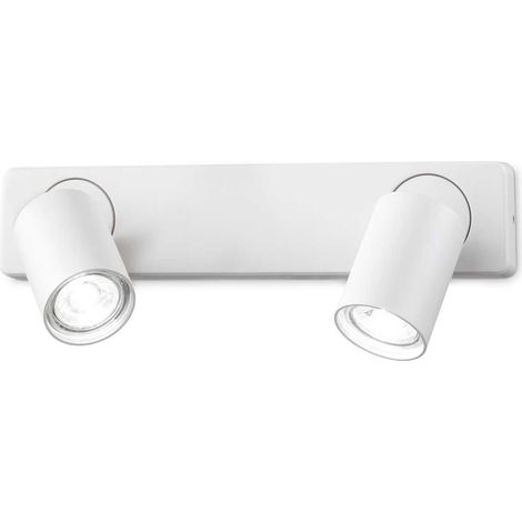 Applique Moderna Rudy Metallo Bianco 2 Luci 7W 3000K Luce Calda