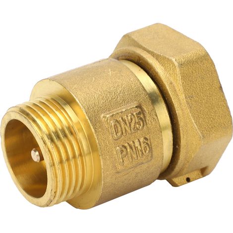 Clapet anti-retour unidirectionnel télescopique pivotant pour compteur d'eau, raccord fileté en laiton DN25 x 32 (1/5)