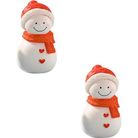 Snowman - Resine - Decoration Miniature Pour Figurines De Noël - Bocal À Neige - Jardin Féerique - Maison De Poupée - Bureau - 4,5 x 2,6 cm - 1 Pièce (1/4)