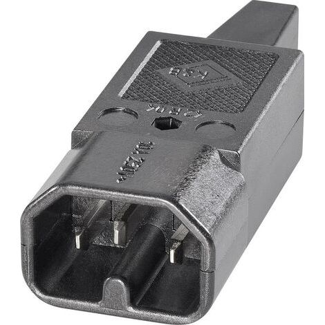 Connectique pour appareils chauffants série (connecteur réseau) 42R K & B 42R042311 mâle, droit Nombre total de pôles: 2 + PE 10 A noir 1 pc(s) D76317 (1/5)