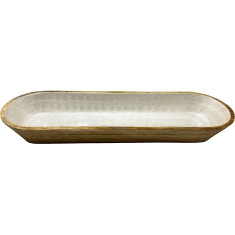 Signes Grimalt Bandeja De Decoración Novedad Bandeja S Novedad Blanco 18x58x8cm 39848