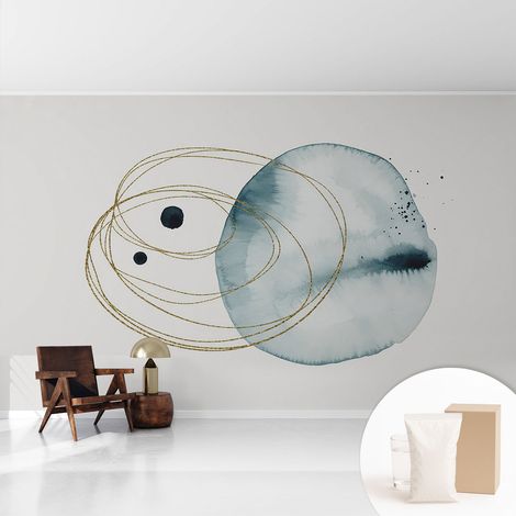 Tapete Vliestapete mit Kleber modern - Wanddeko für Küche - Klebefolie Wand - luxus Look Abstrakte Verbindung 416x254 cm