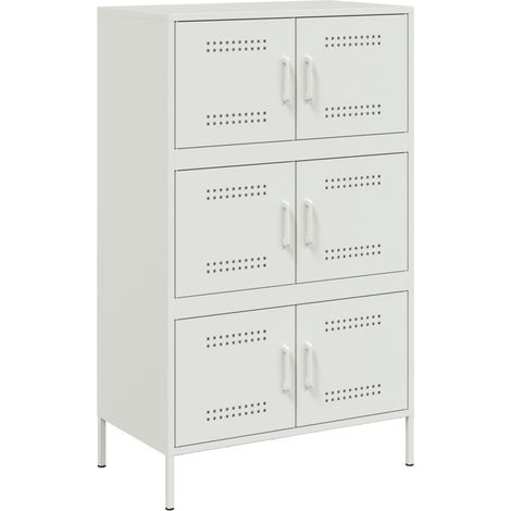 Aparador cómoda cómoda armario mueble organizador cocina salón salón alto 68 x 39 x 113 cm acero blanco 020032489