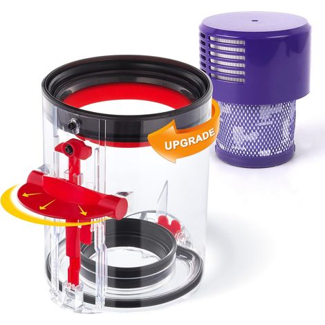 Petit bac à poussière de remplacement pour Dyson V10 aspirateur traîneau, bac de remplacement pour Dyson V10 Part No.969509-02 avec filtre HEPA (1/5)