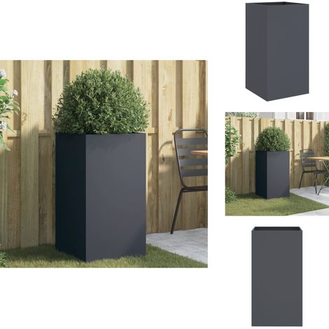 Jardinière anthracite 42x38x75 cm acier - Jardin - Balcon - Terrasse - Pot De Fleurs - Jardinière (1/5)