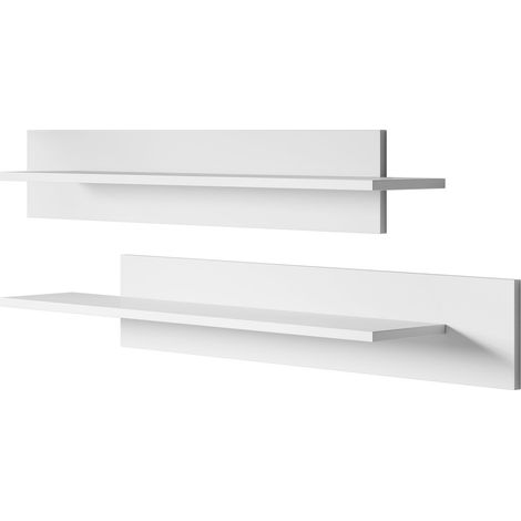Set da 2 Mensole da Muro  Pensili  Espositori  Ripiano Sospeso a Parete  Mensole da Parete  100x20x20cm  Modelo Estela  Bianco Finitura Opaca