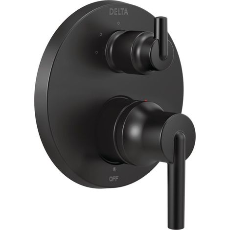 DELTA FAUCET T24859-BL Contemporaneo Monitor Serie 14 Valvola 3 Impostazioni Integrato Doccia Trim con deviatore, Nero Opaco (1/5)