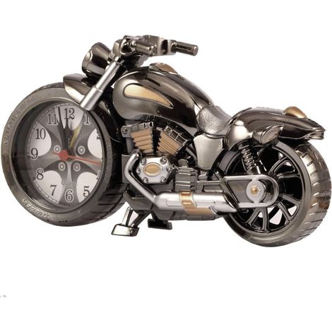 Horloge Créatif en Forme de Moto Rétro Réveil pour Domicile et Bureau Utilisation Vintage Moto Alarm Clock (1/5)