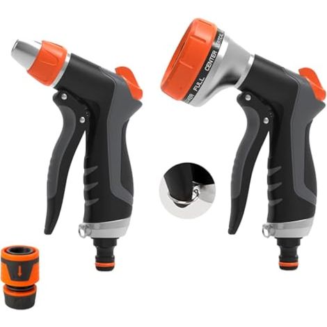 2 Pièces Pistolet Arrosage Haute Pression 10 Modes Réglables – Pour Voiture, Jardin, Animaux et Plantes – Pulvérisateur Multifonctionnel (1/5)