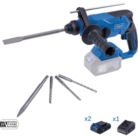 Dubelschrauber 20V 2 Akkus 2.0Ah und Ladegerat ixes Scheppach bc-rhd230-x