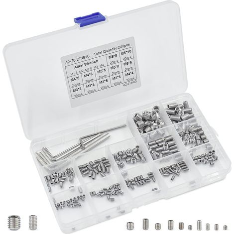 Vis À Tête Creuse M2.5 M3 M4 M5 M6 M8 - Kit De Vis Allen En Acier Inoxydable - 135 Pièces - Pour Réparation Domestique Et Atelier (1/5)