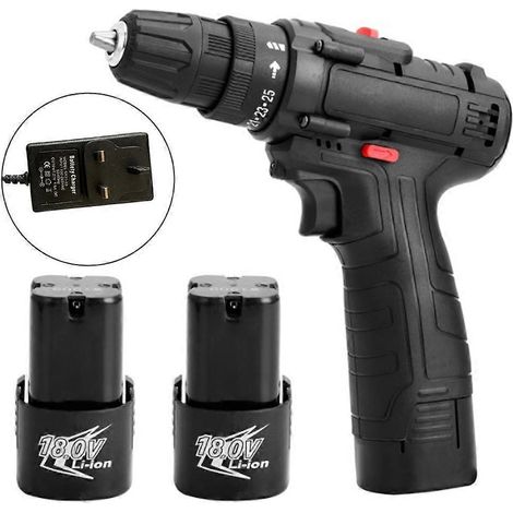 18V Akku-Schlagbohrmaschine mit bürstenlosem Motor, leistungsstarker elektrischer Schraubendreher mit wiederaufladbarem Lithium-Ionen-Akku, integriertem LED-Licht, zwei Akkus und Ladegerät inklusive -