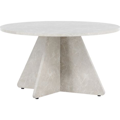 Table Basse Effet Marbre "Bootcut" 80cm Beige
