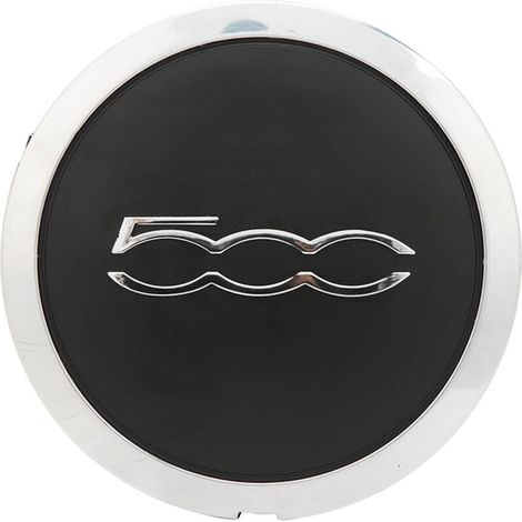 Enjoliveur de roue 133 mm pour Fiat 500, argent et noir