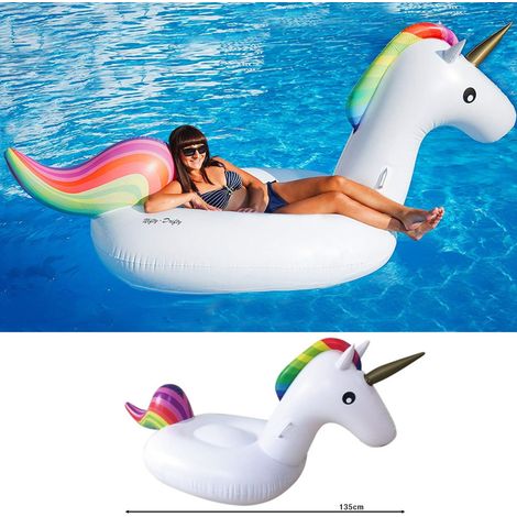 Trade Shop - Unicornio Moda Lujo Montable Gigante 135 X 90 Cm Caballo Arco Iris - (1/3)