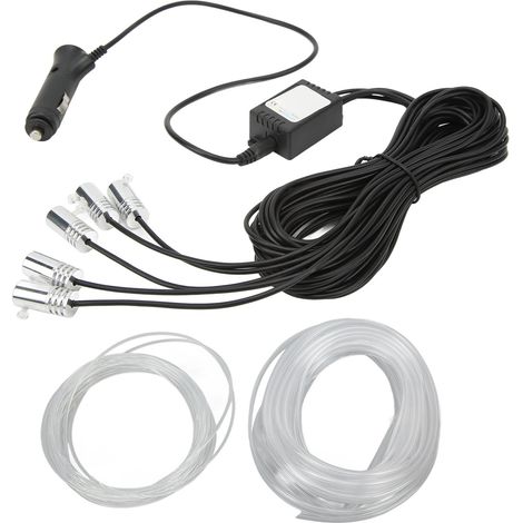 Lampe d'ambiance LED modifiée pour voiture, guide de lumière, commande à distance par application mobile et commande vocale colorée, lampe décorative (1/5)