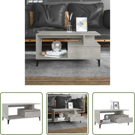 Betonfarbe - Couchtisch Betongrau 90x49x45 cm Holzwerkstoff (1/5)