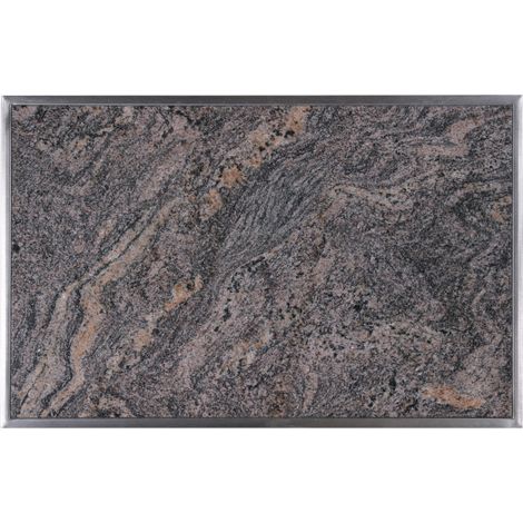 Einbau Granitfeld in Arbeitsplatte - 510 x 325 mm Paradiso inklusive Edelstahlwanne, Topfträger & Schneidbrett
