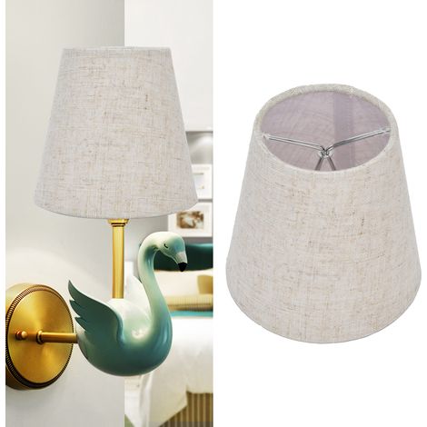 Abat-jour en tissu, style minimaliste européen, abat-jour à clipser en deux parties, compatible avec les ampoules à vis E14 pour lampes de table, lampadaires, lampes de table, suspensions, appliques m (1/5)