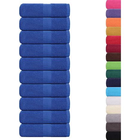 Serviettes de visage 10 pcs bleu 30x30 cm 360 g/m² 100% coton CFW818044 (1/5)