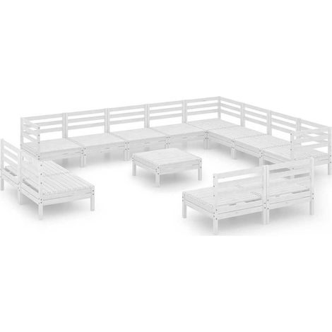 Maison Exclusive - 13-tlg. Garten-Lounge-Set Massivholz Kiefer We (1/5)