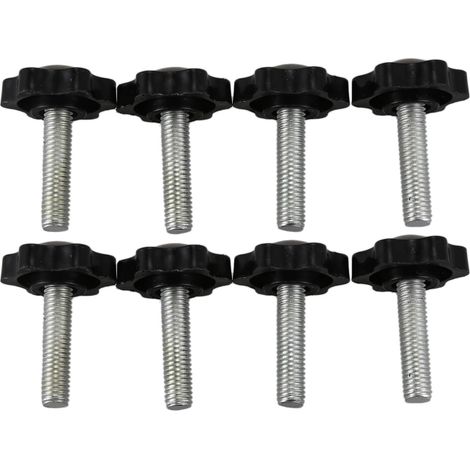 Lot de 8 boutons moletés mâles M8 x 30 mm de rechange noirs (1/5)