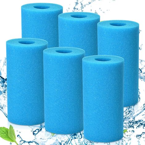 Lot de 6 Éponge Filtrante Type A, Filtre en Mousse pour Spa, Filtre de Piscine en Mousse, Cartouche de Filtre en Mousse, Réutilisables et Lavable, pour Spa, Piscine