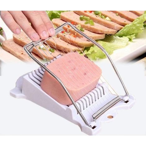 Drahtschneider aus Edelstahl 304 – 10 Schneiddrähte – Für Schinken, Käse, gekochte Eier, weiches Obst – Weiß – 1 Stück (1/5)