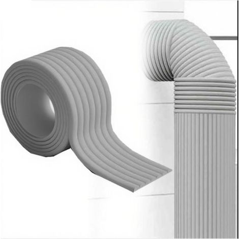 Gaine isolante extérieure pour tuyaux - 8 cm x 2 m - Antigel en mousse - Protection hivernale - Gris (1/5)