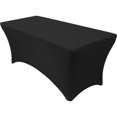 Nappe extensible pour mariage en extérieur, nappe rectangulaire élastique noire et blanche, commerce extérieur, table de cocktail (1/4)