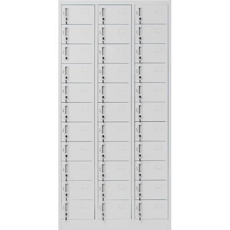 Armoire vestiaire à casiers OLIVER, 900 x 1850 x 450 mm, grise (1/3)