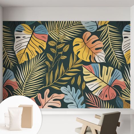 Carta Da Parati - Mural - Con Sala Da Pranzo - Camera Da Letto - Cameretta - Con Colla Gratuita Energia tropicale 152x104 cm (1/5)
