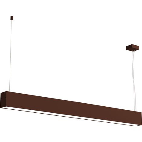 LUMICOM  LINEAR Sospensione, STRIP LED INTEGRATA, 24W, 4000K, metallo, marrone corten, L100cm